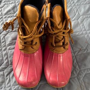 Sperry Kids Pink and Brown Rain Boots